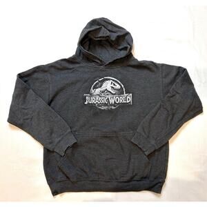 Jurassic World Universal Studios Youth‎ Hoodie Boys XL Gray Sweatshirt Park Hood